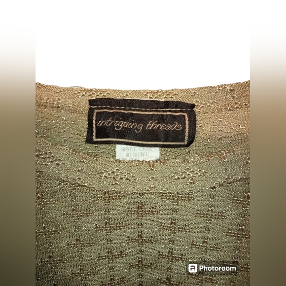 Intriguing Threads 2XL Vintage blouse sage green faux double blouse - Picture 3 of 4